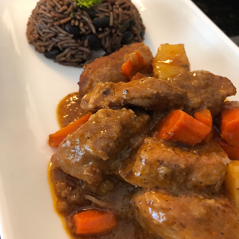 Carne Guisada with Congri Rice